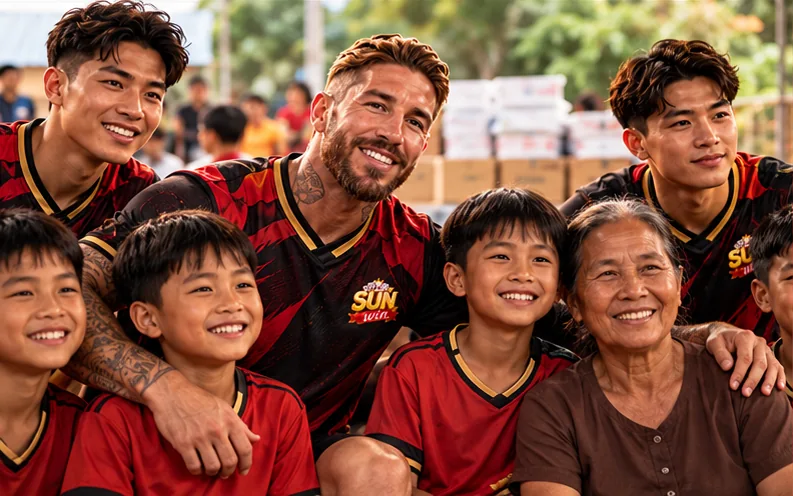Đại sứ chụp hình cùng cộng đồng