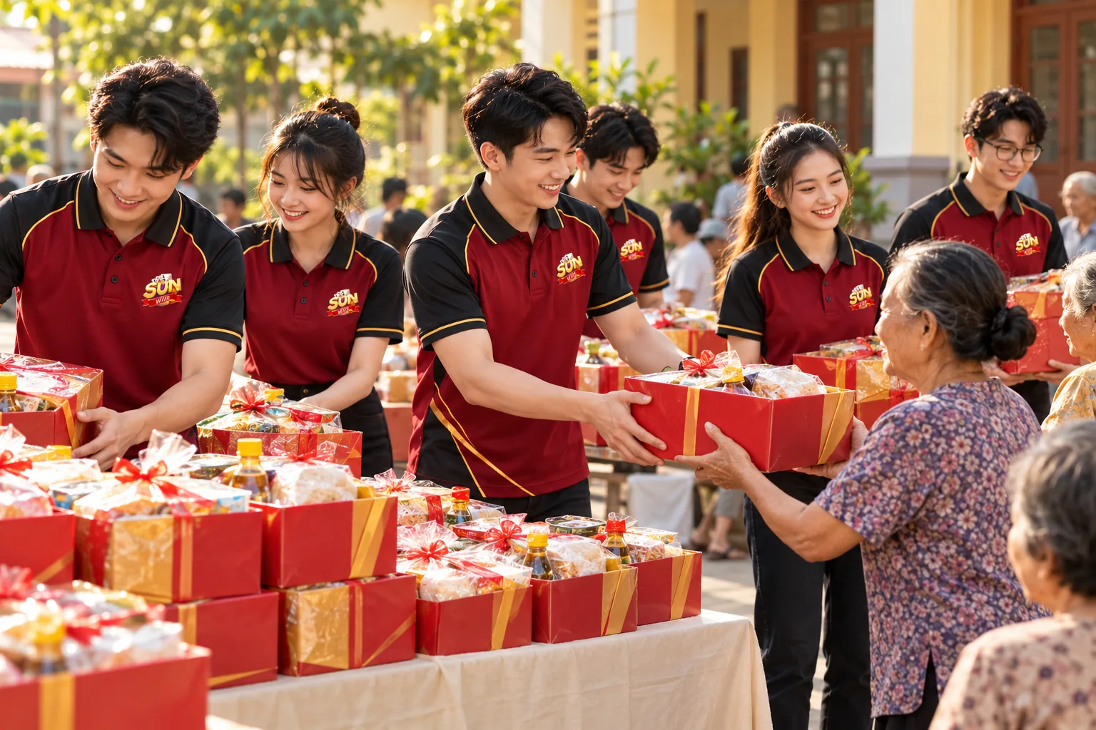 Đội ngũ Sunwin phối hợp trong hoạt động cộng đồng